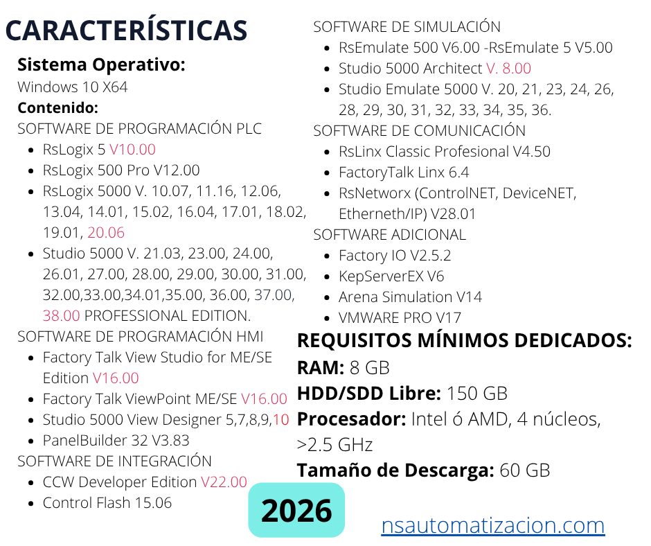 MÁQUINA VIRTUAL ALLEN-BRADLEY PREMIUM V1 2026 WINDOWS 10 x64 bits - Image 3