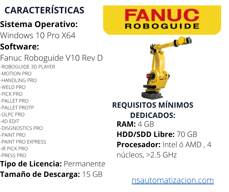 MÁQUINA VIRTUAL FANUC ROBOGUIDE 10 REV D WINDOWS 10 x64 BITS - Image 3