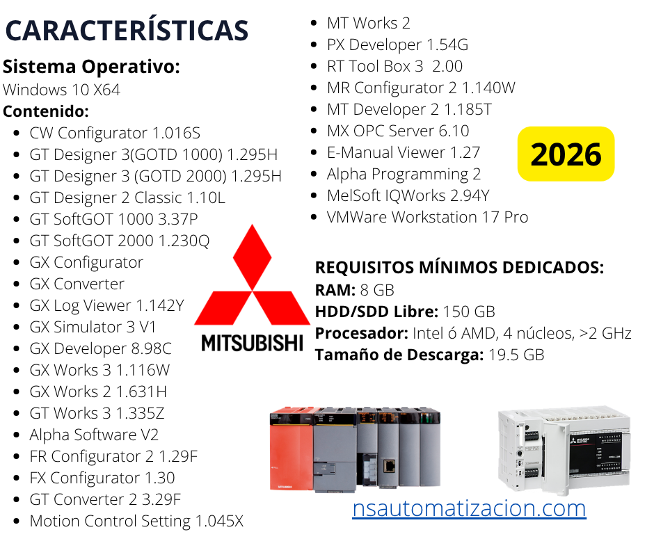 MÁQUINA VIRTUAL MITSUBISHI PREMIUM 2026 WINDOWS 10 x64 bits - Image 3